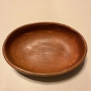 Resin bowl tan painted wood like finish.